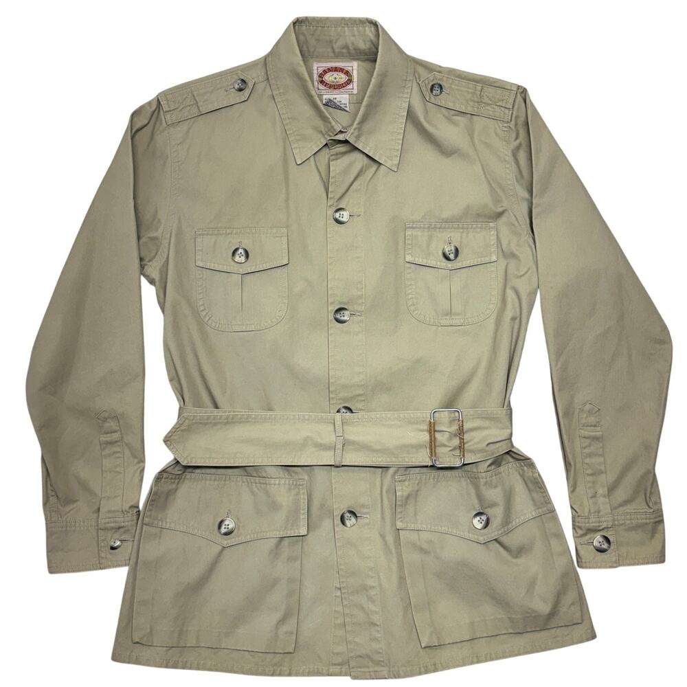 Vintage Banana Republic Safari Jacket Mens 38 Khaki Belted Bush Mill Valley 80s